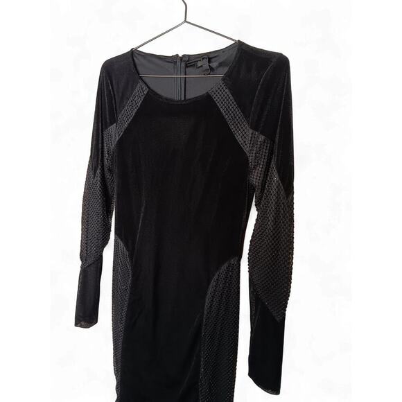 New with tags Donna Karan New York Black Mesh Velvet Sequin Dress Size 4 $495 - Picture 7 of 16